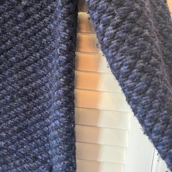 Avoca coat 2 blue Irish wool knit flower lady - Picture 4 of 11